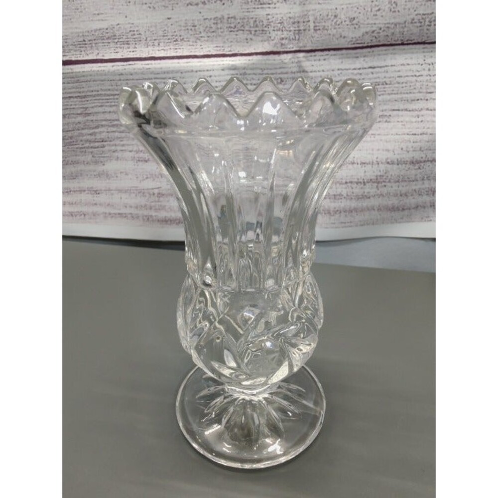 Vintage 4" Footed Crystal Bud Vase - Small, Clear